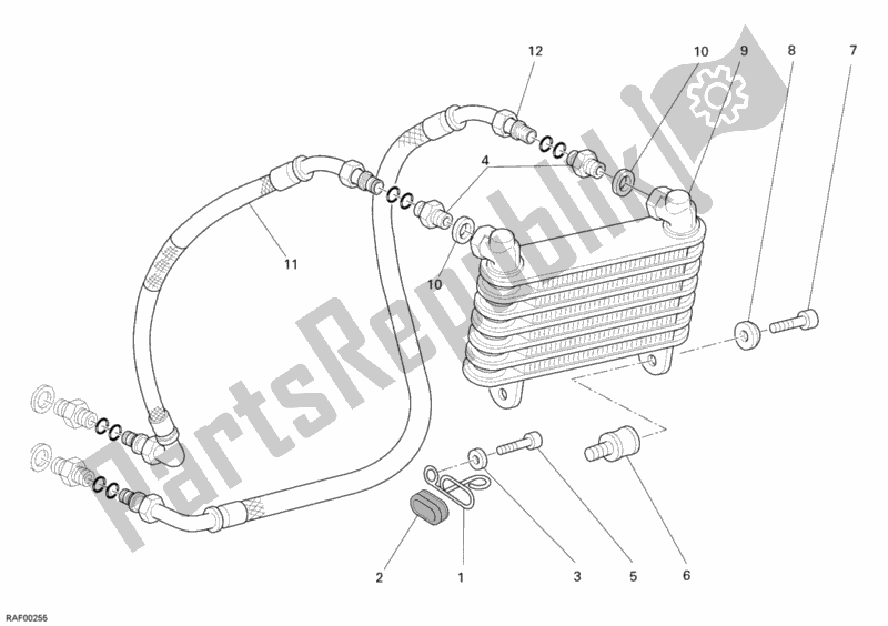 All parts for the Oil Cooler of the Ducati Sportclassic Sport 1000 Single-seat USA 2006